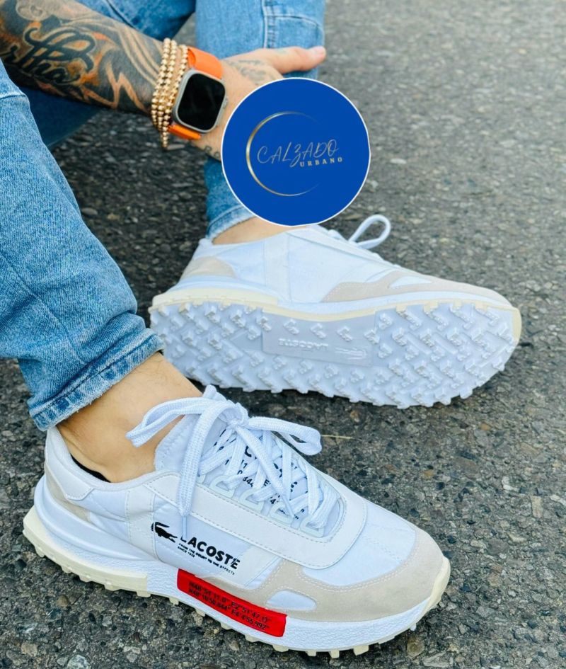 Comprar Tenis Lacoste Caballero Blanco Rojo Hrt en Electroshopy